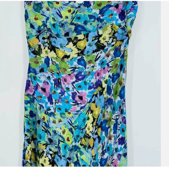 ZARA Floral Print V-Neck Midi Dress Sleeveless Flowy Size L NEW WITH TAG! - Picture 6 of 10
